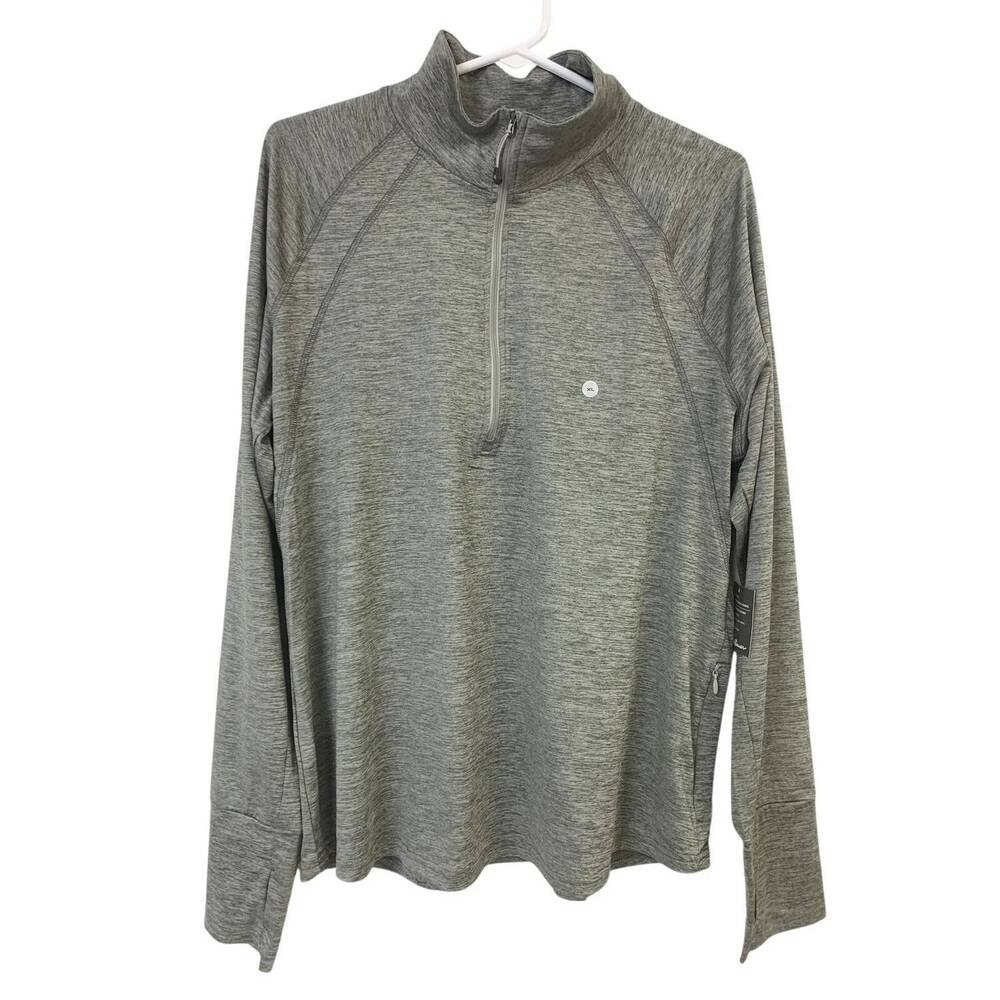 NEW EDDIE BAUER women's resolution quarter zip activewear top in gray